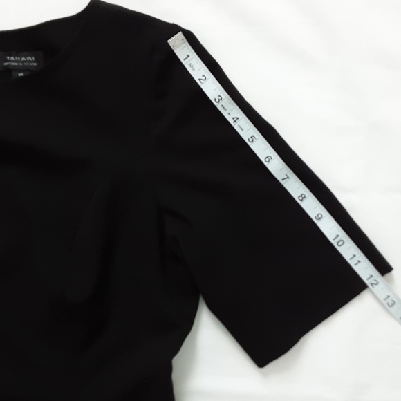 Tahari Arthur S. Levine Black Sheath Dress 14 - Picture 6 of 8